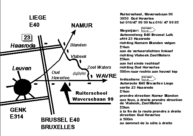 ROAD MAP / WEG AANWIJZING  / PLAN D'ACCES LRV OUD HEVERLEE